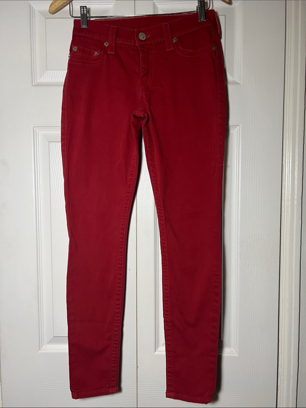 True Religion Red Skinny Jeans Women’s 27